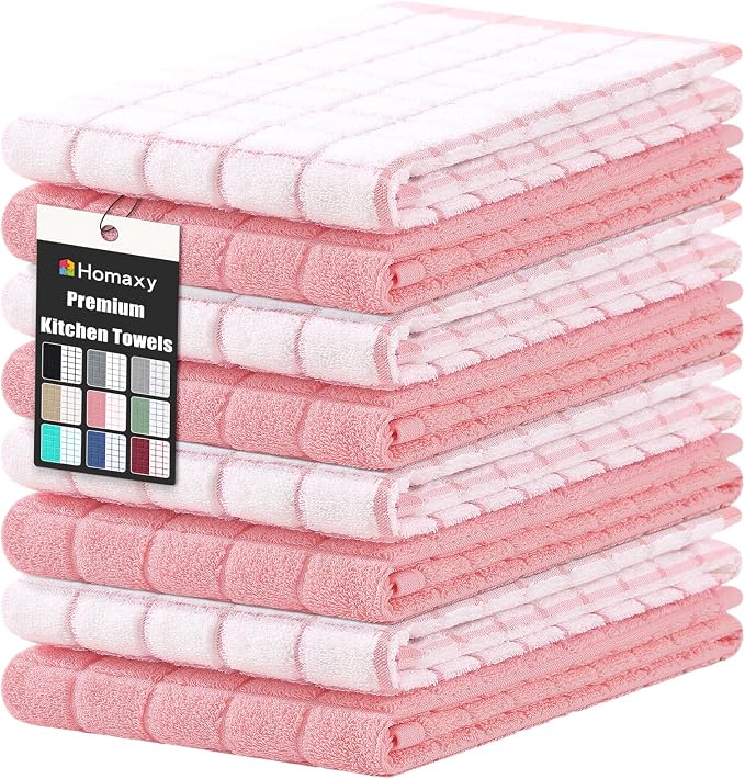 Homaxy Large Premium Cotton Kitchen Towels 16"x 28", 8 Pack by Homaxy