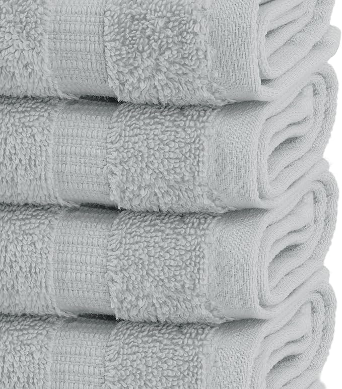 Chakir Turkish Linens 100% Cotton 4-Pack Washcloths 13x13, Oeko-Tex Certified - Image 3