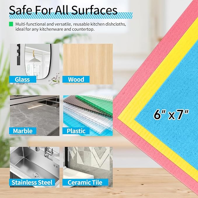 Swedish Dishcloths, 18 Pack Kitchen Towels Dish Rags, Absorbent Swedish Dish - Image 6