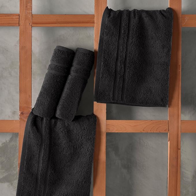 Hawmam Linen Black Hand Towels 4 Pack Turkish Cotton Premium Quality Soft and - Image 2