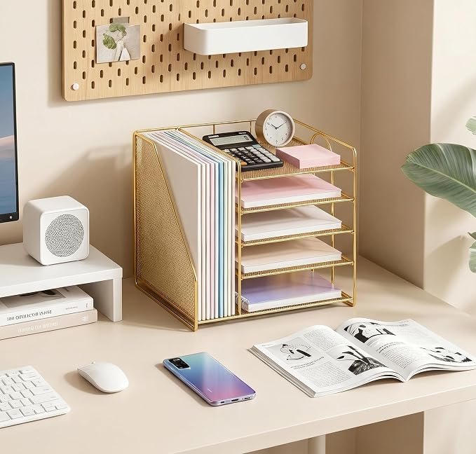 OPNICE Desk Organizer, 5-Tier Paper Organizer Letter Tray, Office Desk - Image 2