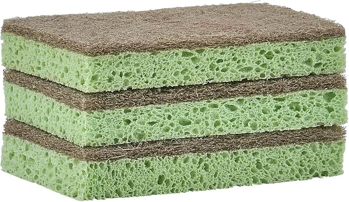 Superio Non-Scratch Cellulose Sponge Scrub Heavy Duty Kitchen Sponges Scrubbers - Image 2