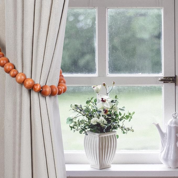KLOGTSIND Wood Bead Curtain Tiebacks, 2 Pack Curtain Tie Backs - Image 7