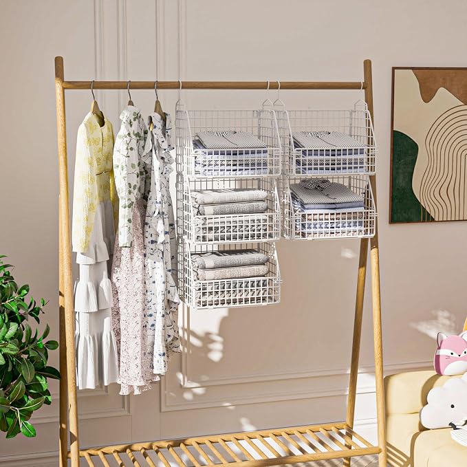 PUPPYCUTE Hanging Closet Organizer and Storage, Clothes Hanging Shelves Wire - Image 3
