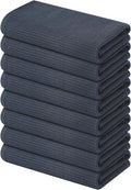 Homaxy 100% Cotton Waffle Weave Kitchen Towels, 8 Pack, Dark Grey by Homaxy