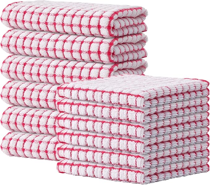 Kitinjoy Cotton 12 Pack Kitchen Towels and Dishcloths Sets by Kitinjoy