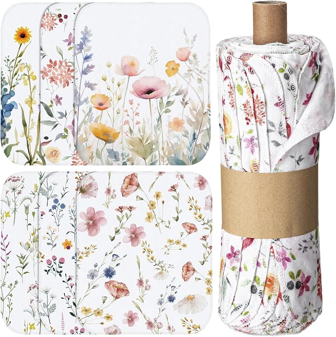 Reusable Kitchen Cloths Cotton Towel, 36 Pack, Wildflowers by Noveread