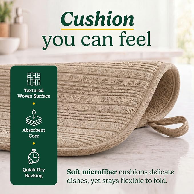 Cuisinart Dish Drying Mat for Kitchen Counter, quick-dry microfiber, machine - Image 4