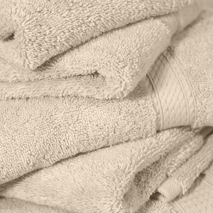 SUPERIOR Egyptian Cotton Ultra Plush & Absorbent, 12 Piece Set, Cream | - Image 3