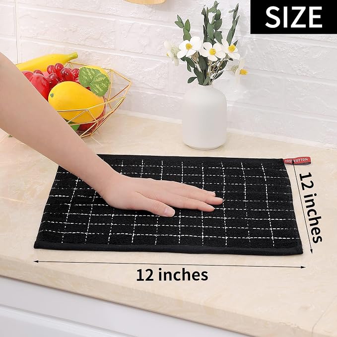 Homaxy 100% Cotton Terry Kitchen Dish Cloths, 12 Pack - Image 5