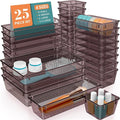 25 PCS Plastic Drawer Organizer Set, Makeup Organizers and Storage Bins | 4 by WOWBOX