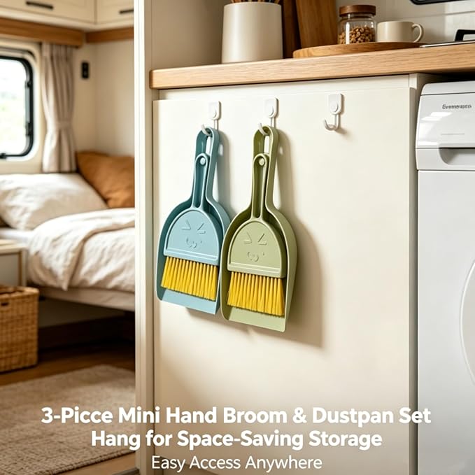3PCS Hand Broom and Dustpan Set Mini Household Cleaning Tool - Image 3