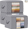 100L 3 Pack Storage Bags, Foldable Clothes Bins by StorageTastic