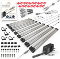 EBD Under Cabinet Lighting Touch Under Cabinet Lights Built-in 45cm Adjustable Cable, Splitter & 3 External Cable, 9 Panel 6500K Coolwhite 3150Lm Kitchen Under Counter Lights