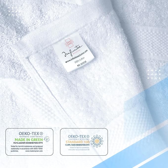 Infinitee Xclusives 100% Cotton Bath Towel Set – 8 Piece Bathroom Towel Set | – - Image 5