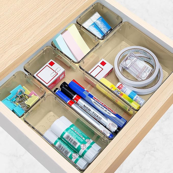 13 PCS Drawer Organizer Set, 5 Size Bathroom and kitchen organizer Trays | - Image 6