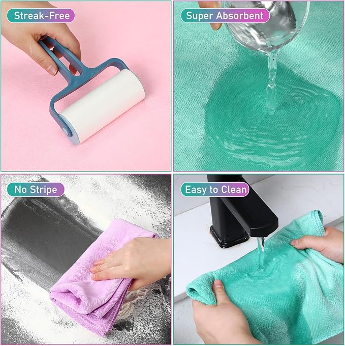 Newwiee 6 Pcs Extra Large Microfiber Cleaning Cloth 30" x 20" Washable Reusable - Image 7