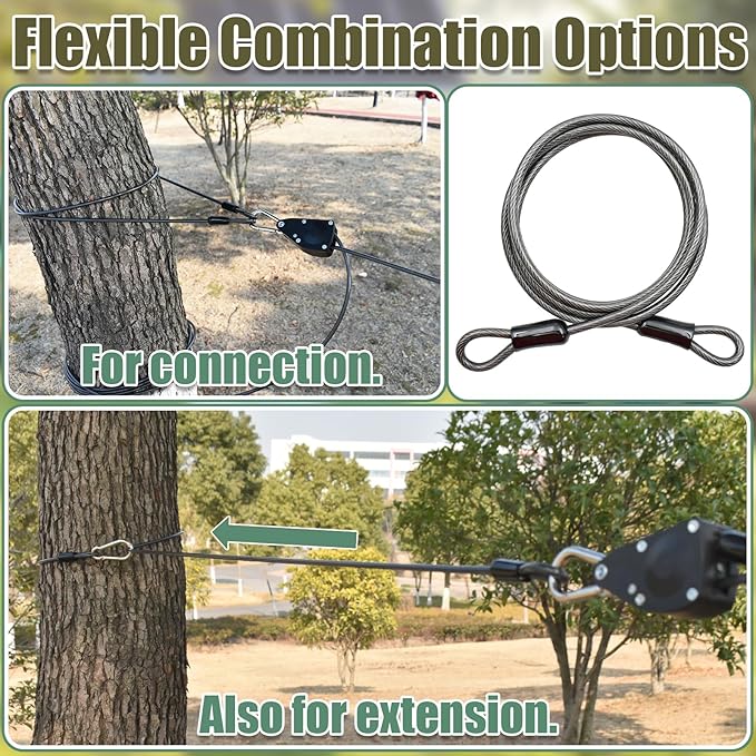 NAZOU Outdoor Retractable Clothesline, 3/16" Coated Steel Wire Rope - Image 3