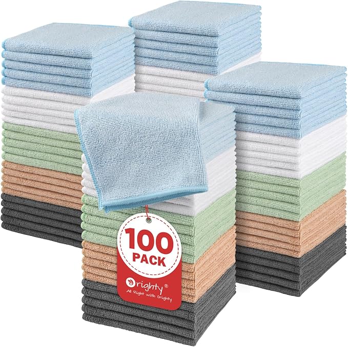 Orighty Washcloths Bulk, 100 Pack Microfiber Face Towels, 12x12 Inch by AllRightinOrighty