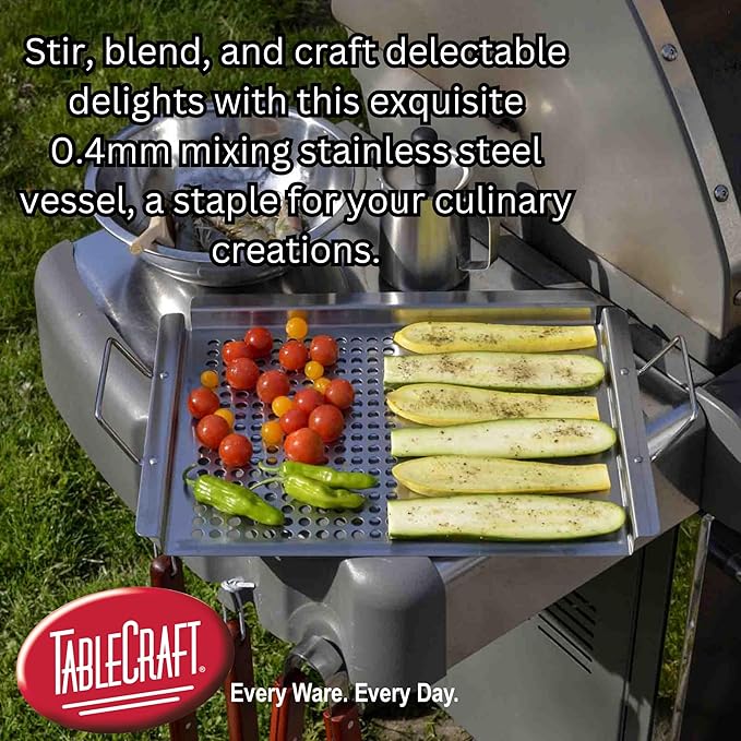 TableCraft 828 Stainless Steel Mixing Bowl, 13 Quart, Lightweight and Durable, Professional Grade for Baking and Prep, Ideal for Kitchens or Bakeries, 16.25" x 16.25" x 4.75, Silver