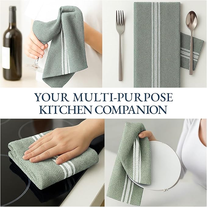 LANE LINEN Dish Towels for Kitchen 100% Cotton Absorbent Lint-Free 6 Pack - Image 8