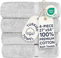 Chakir Turkish Linens 100% Cotton 4-Pack Bath Towels 27x54, Oeko-Tex Certified by ChakirTurkishLinens