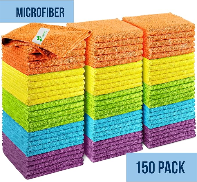 GREEN LIFESTYLE Microfiber Cleaning Cloth 11.5" x 11.5" 150 Pack - Image 7