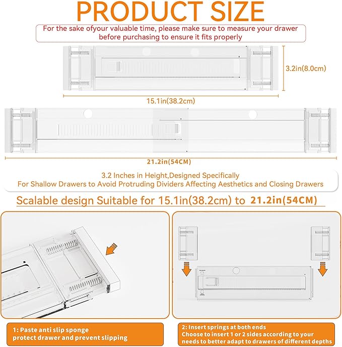 8 Pack 3.2 Inch Shallow Acrylic Drawer Dividers - Image 3
