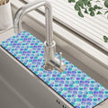 Watercolor Rainbow Scales Sink Faucet Absorbing Mat Sink Splash Guard Faucet by Unknown