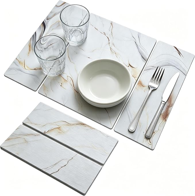 Stone Drying Mat for Kitchen Counter, Quick Diatomaceous Earth Mats for Dishes by Unknown