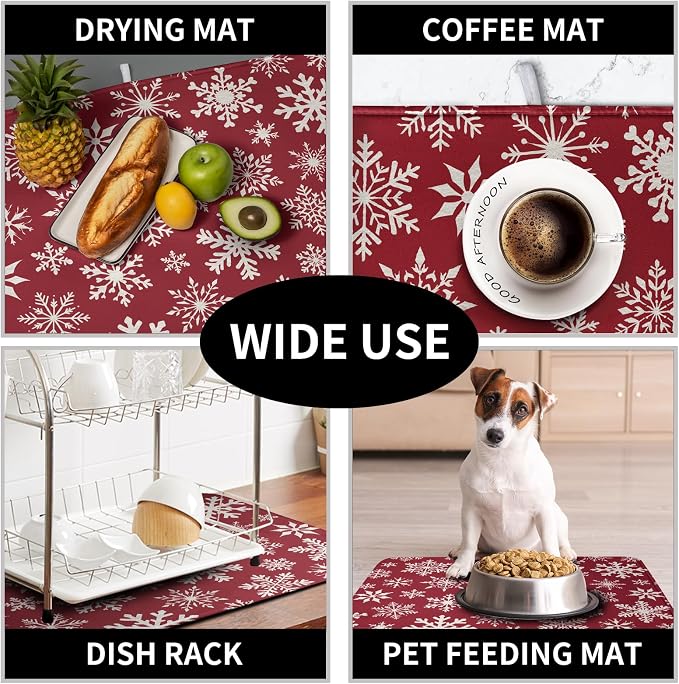 Christmas Snowflakes Dish Drying Mat - Image 7