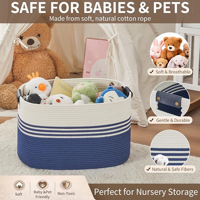 Laundry Hamper with Handles, 72L Rope Laundry Basket - Image 8