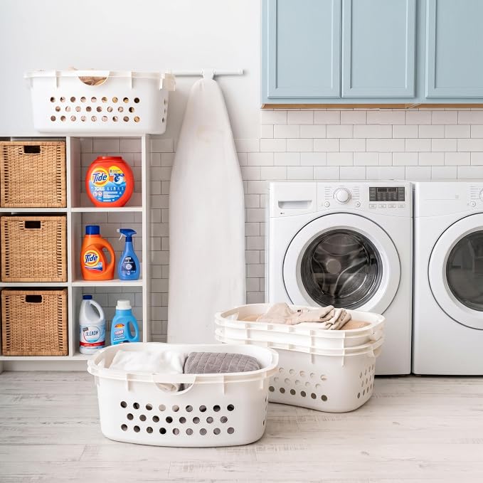 IRIS USA Laundry Basket, 51L Plastic Hip Hold Hamper, 4 Pack, 1.5 Bushel - Image 7
