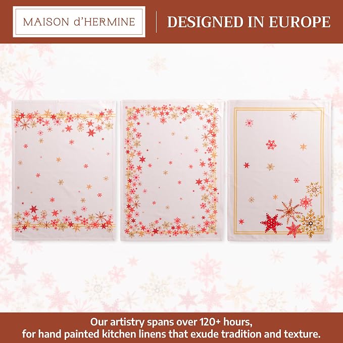 Maison d' Hermine Kitchen Towels Set of 3 Reusable 100% Cotton 27.50" x 20" - Image 2