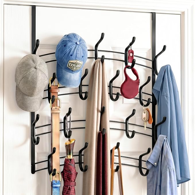 LYNK Professional® Home™ 36 Hook Over the Door Hooks, Door Hanger | Black by LynkInc