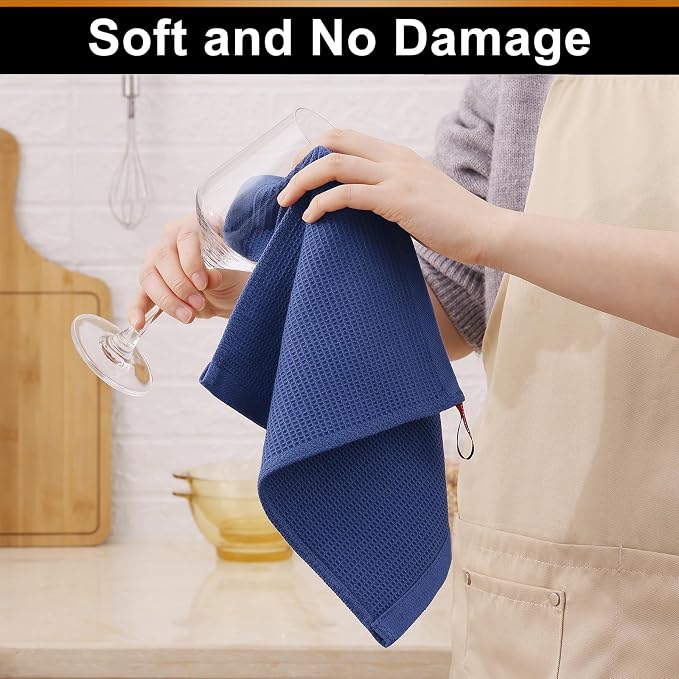 Homaxy 100% Cotton Waffle Weave Dish Cloths, 12 Pack - Image 4