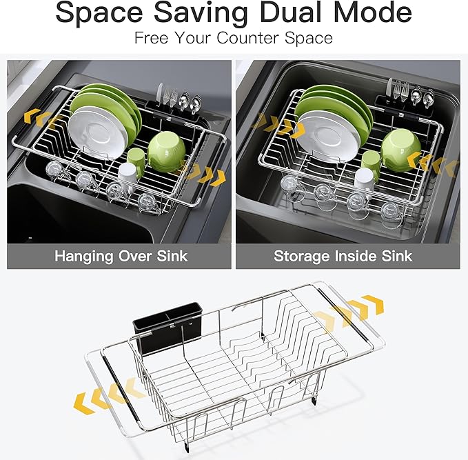 JASIWAY Dish Drying Rack in Sink, Dish Drainer - Image 2