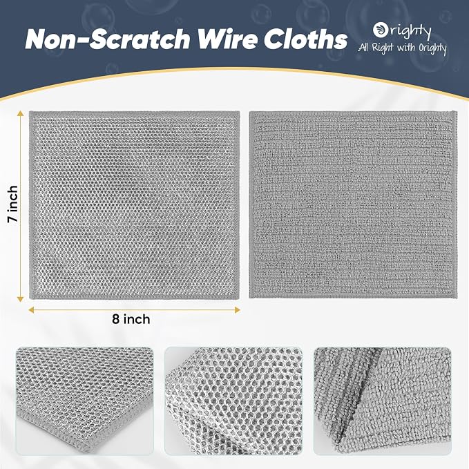 Orighty Dish Cloths, 24 Pack Double-Layer Metal Dish Rags - Image 2