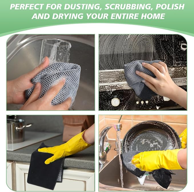 SINLAND Dish Cloth for Washing Dishes Kitchen Washcloth Cleaning Cloth - Image 7