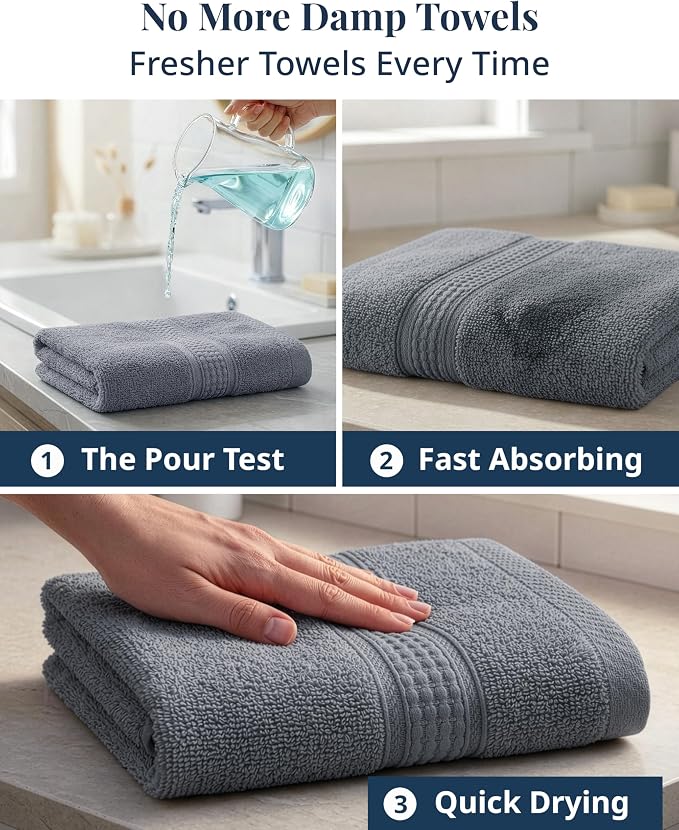 LANE LINEN Bath Hand Towels 100% Cotton 4 Pack 16x28 - Image 4