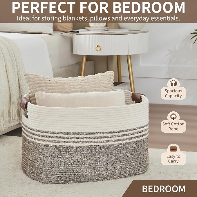 Laundry Hamper with Handles, 72L Rope Laundry Basket - Image 6