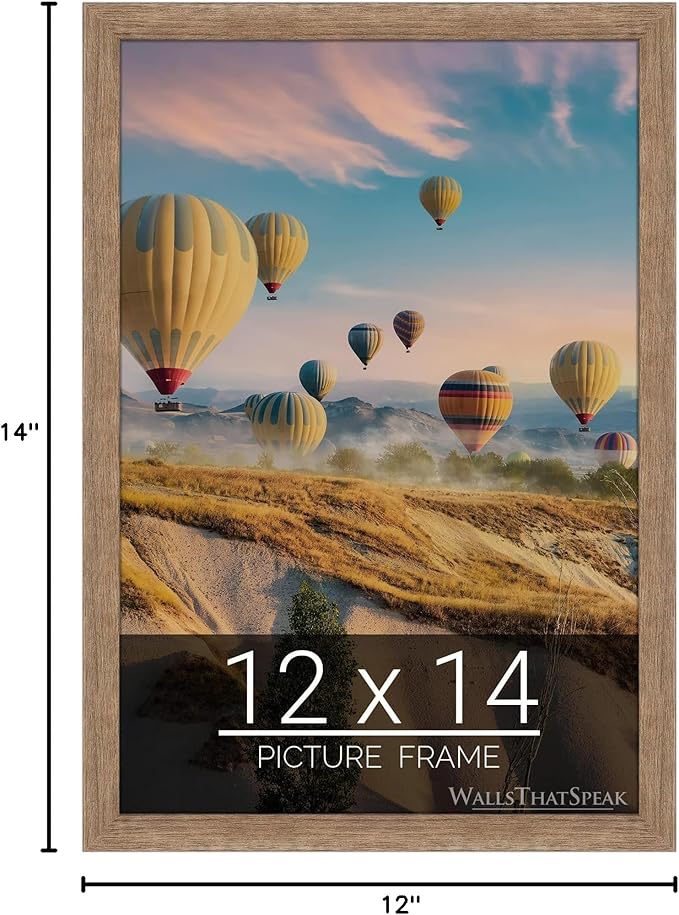 wallsthatspeak 12x14 Brown Barnwood Picture Frame for Puzzles Posters Photos or Artwork