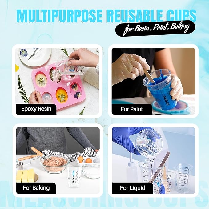 [Pack of 250] 10oz Disposable Measuring Cups for Mixing Epoxy Resin - Measurements in mL and Oz - Multipurpose Reusable Paint, Epoxy, Stain, Liquid Mixing Cups