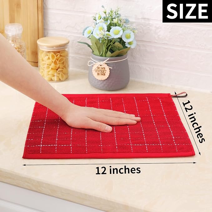 Homaxy 100% Cotton Terry Kitchen Dish Cloths, 8 Pack - Image 5