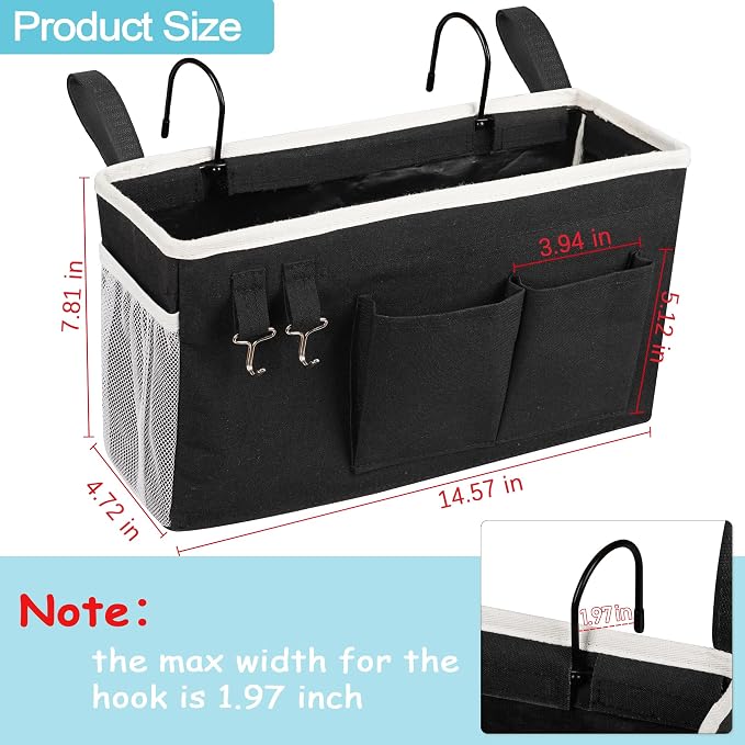 Bedside Caddy, Bedside Storage Bag Hanging Organizer - Image 3