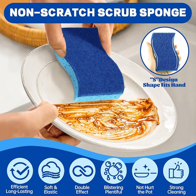 Non Scratch Scrub Sponge-12 Count, Sponges - Image 4