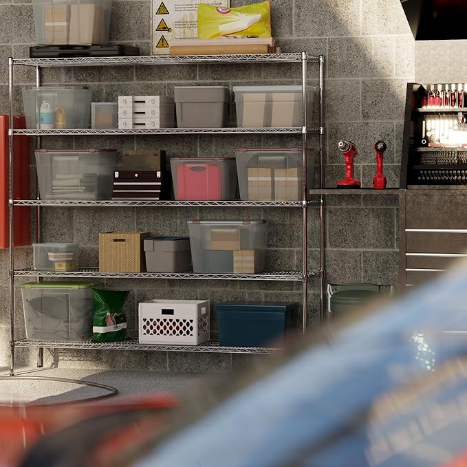 18" Deep x 72" Wide x 74" Height Wire Shelving Kit | 5-Tier | NSF Commercial Storage Rack Unit