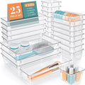 25 PCS Clear Plastic Drawer Organizer, Makeup Organizers and Storage Bins | 4 by WOWBOX