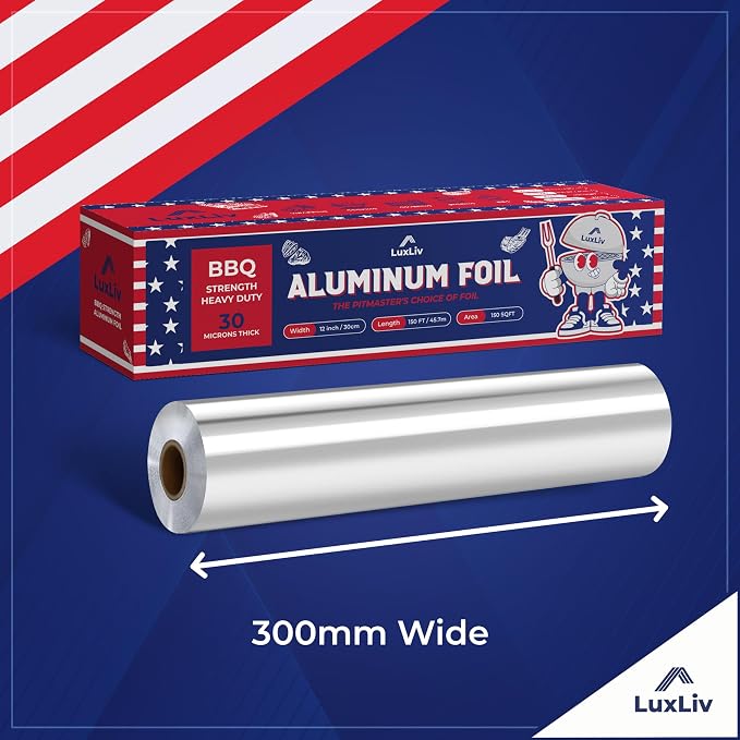 Aluminum Heavy Duty 30 Micron Tin Foil Roll – 12 inch wide x150ft ft Length - Image 3