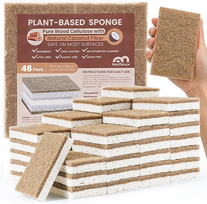 Metflavor Kitchen Sponges, Natural Sponge by Metflavor